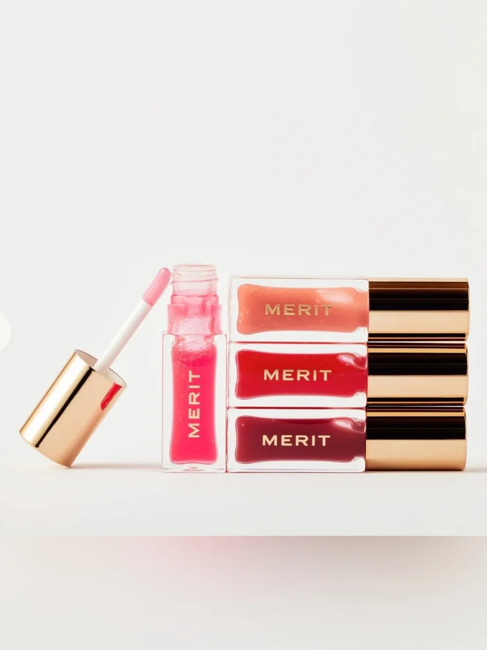 Merit TINTED LIP OIL The Gelées LES Shade Slick DEUX sheer pink